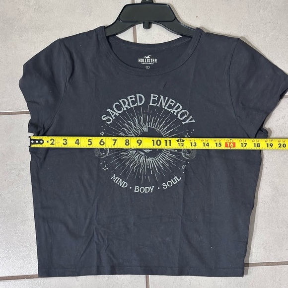 Hollister Women Gray Basic Crop Top Shirt size L - Picture 6 of 6